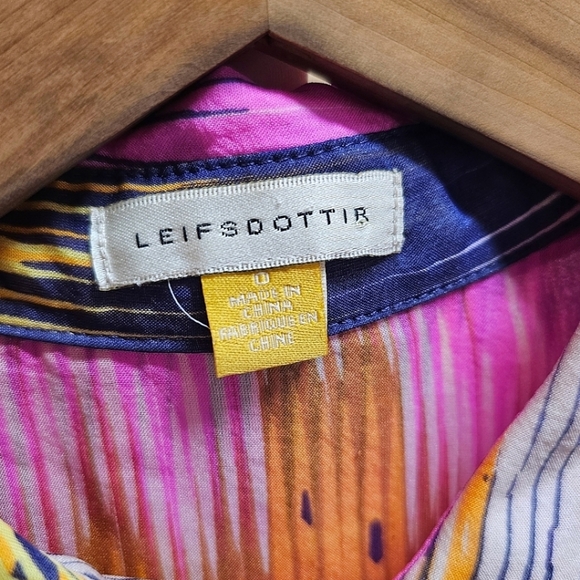 Anthropologie Leifsdottir Colorful All Silk Button Up Long Sleeve Blouse Size 0 - Picture 11 of 12